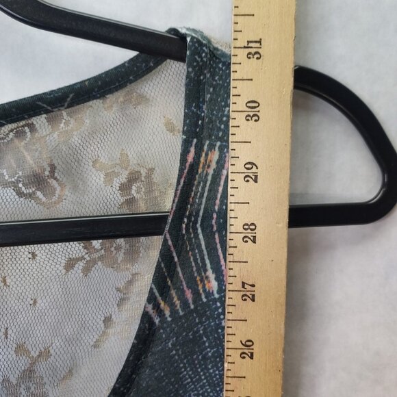 Silence + Noise Tank Top Women's Sm Lace Back Blue Sleeveless Tunic Sheer Boho - Picture 8 of 9